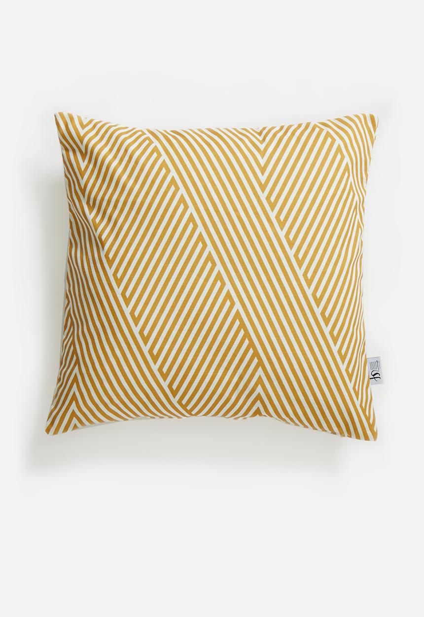 Sixth Floor - Mara cushion cover - mustard & white