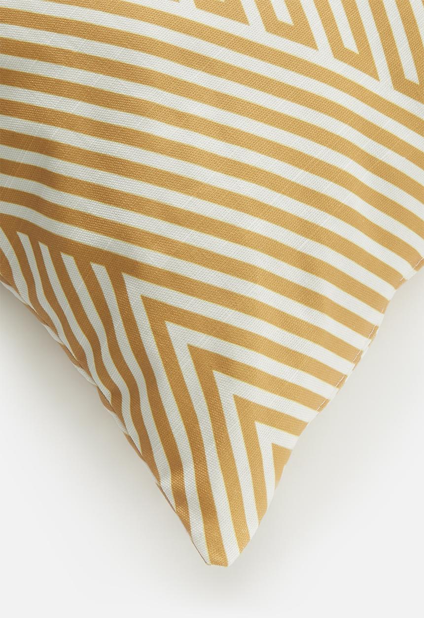 Sixth Floor - Mara cushion cover - mustard & white