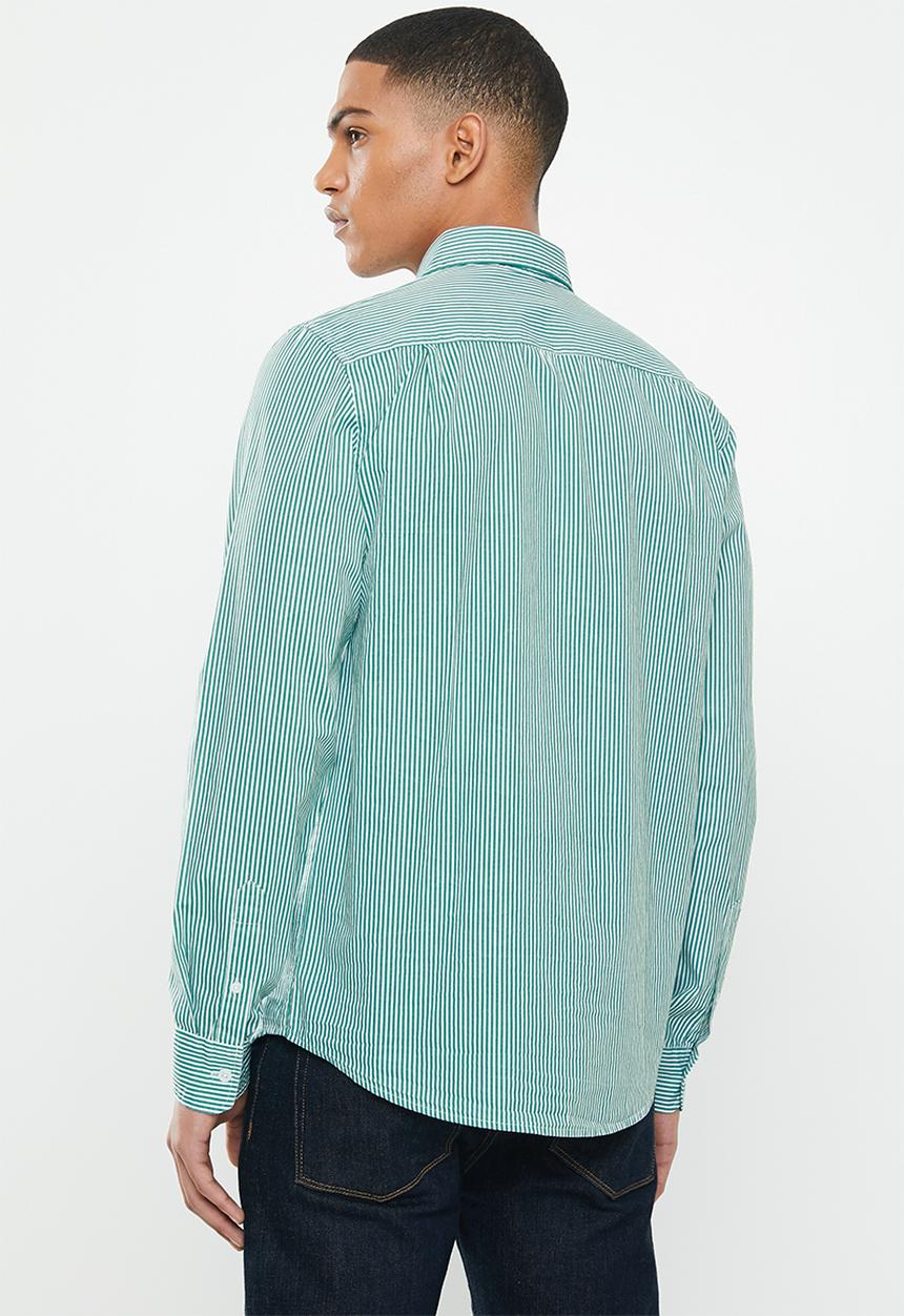 Brave Soul - Karmory shirt - green & white 