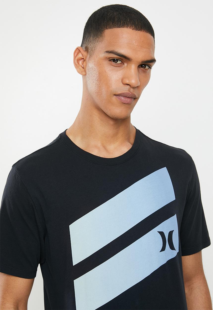 Hurley - Icon slash gradient tee - black & blue