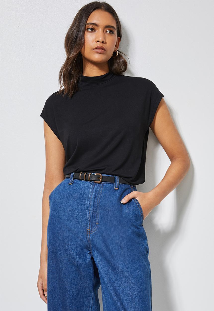 Superbalist - Hi crew neck grown on sleeve tee - black