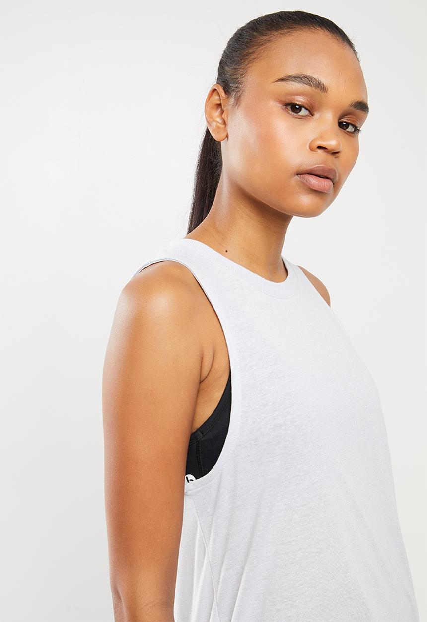 Cotton On - Active curve hem tank top 2pack - grey & khaki