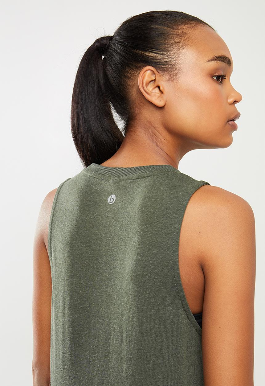 Cotton On - Active curve hem tank top 2pack - grey & khaki