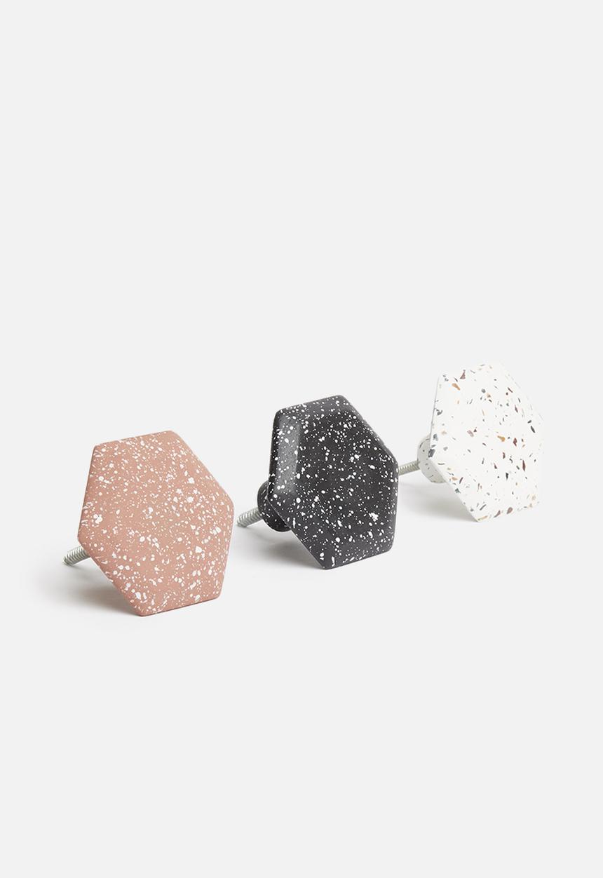 Sixth Floor - Terrazzo hexagon hooks set of 3 - multi