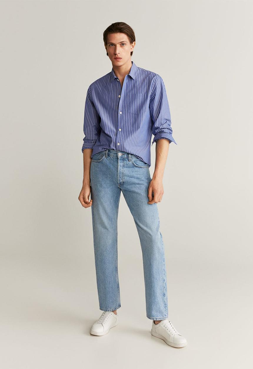 MANGO - Smile shirt - blue 