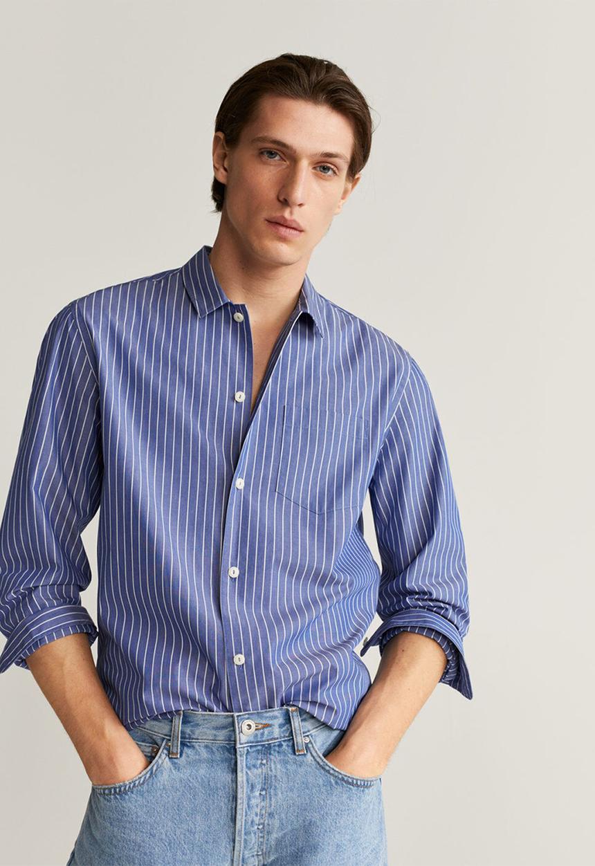 MANGO - Smile shirt - blue 