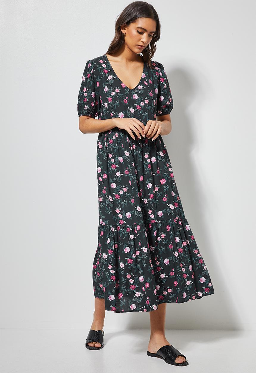 Superbalist - V-neck tiered dress - multi