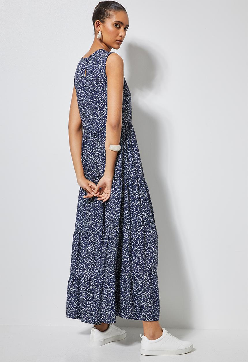 Superbalist - Sleeveless tiered midi dress - blue 