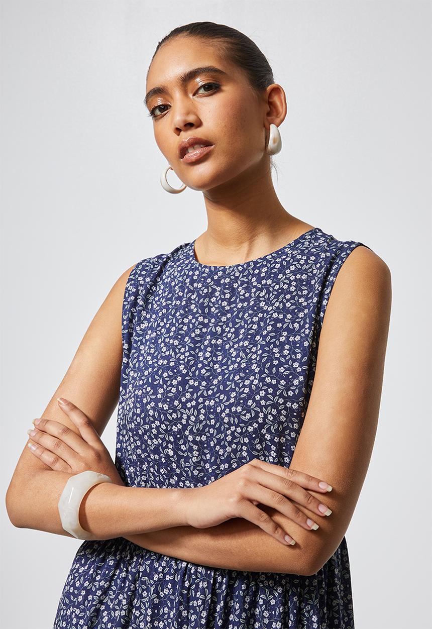 Superbalist - Sleeveless tiered midi dress - blue 