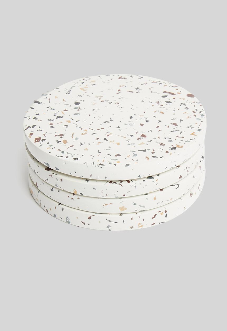 Sixth Floor - Coaster set of 4 - white terrazzo