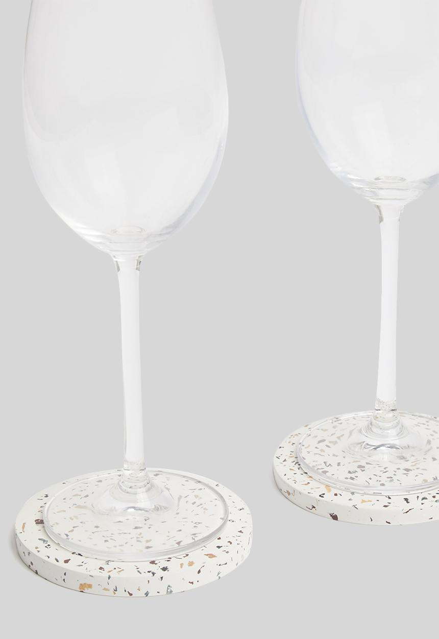 Sixth Floor - Coaster set of 4 - white terrazzo