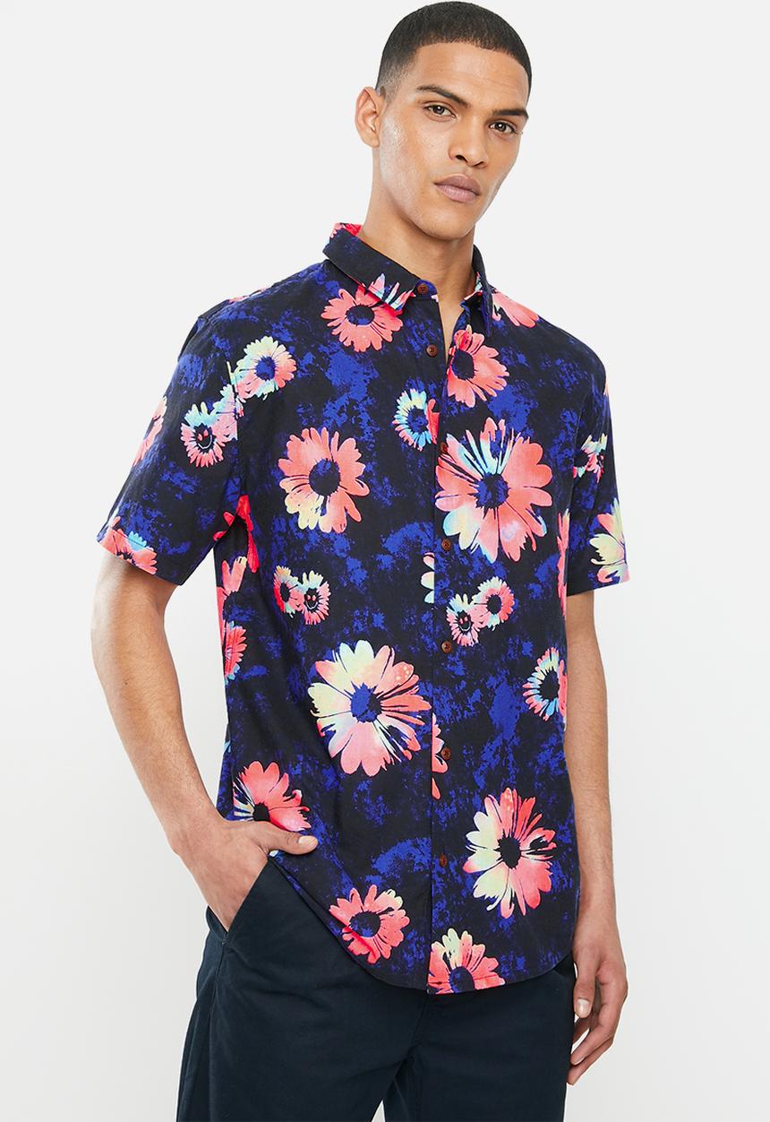 Quiksilver - Brief 13 daisy spray cotton shirt - blue 