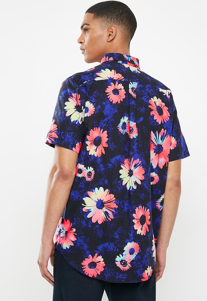 Quiksilver - Brief 13 daisy spray cotton shirt - blue 