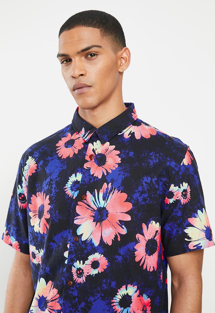 Quiksilver - Brief 13 daisy spray cotton shirt - blue 
