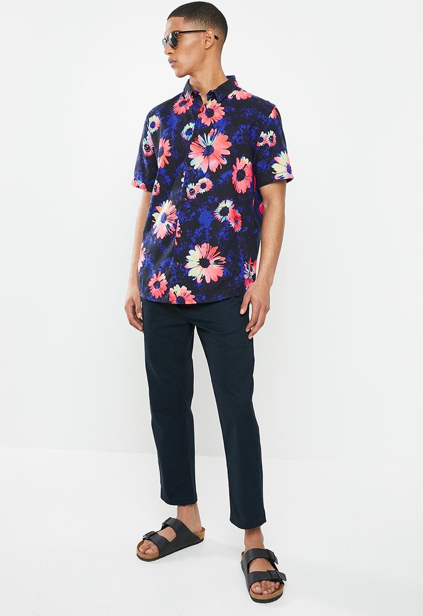 Quiksilver - Brief 13 daisy spray cotton shirt - blue 