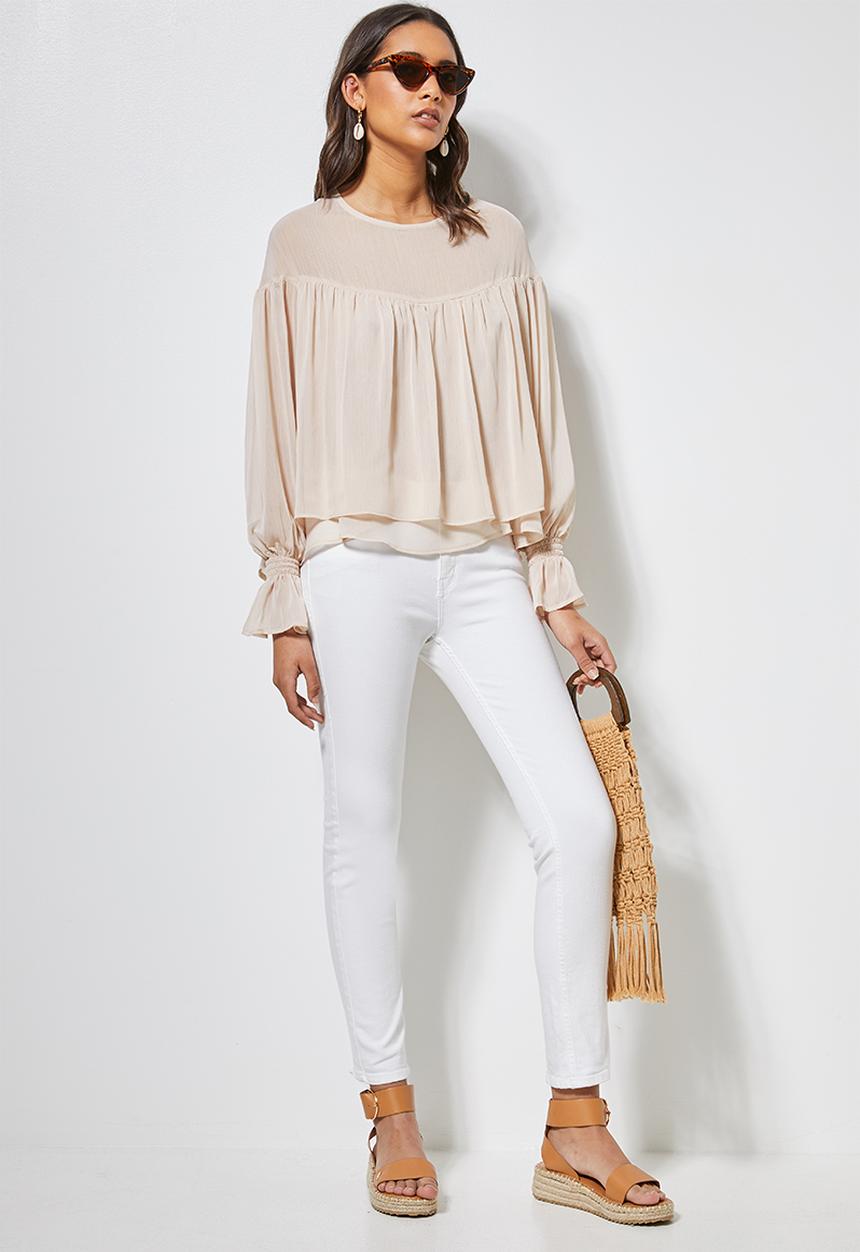 Superbalist - Double layer chiffon blouse - sand