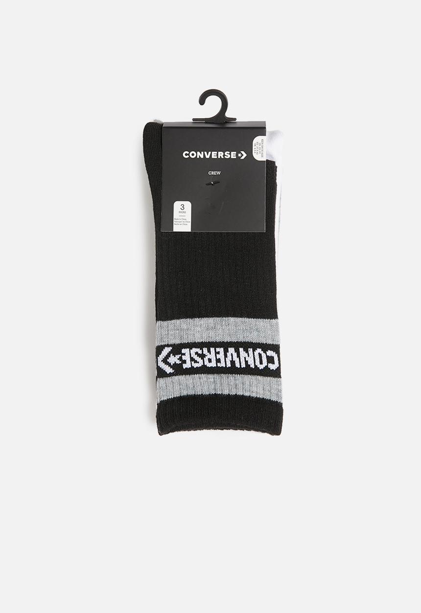 Converse - Converse 3 pack basic word mark crew - grey