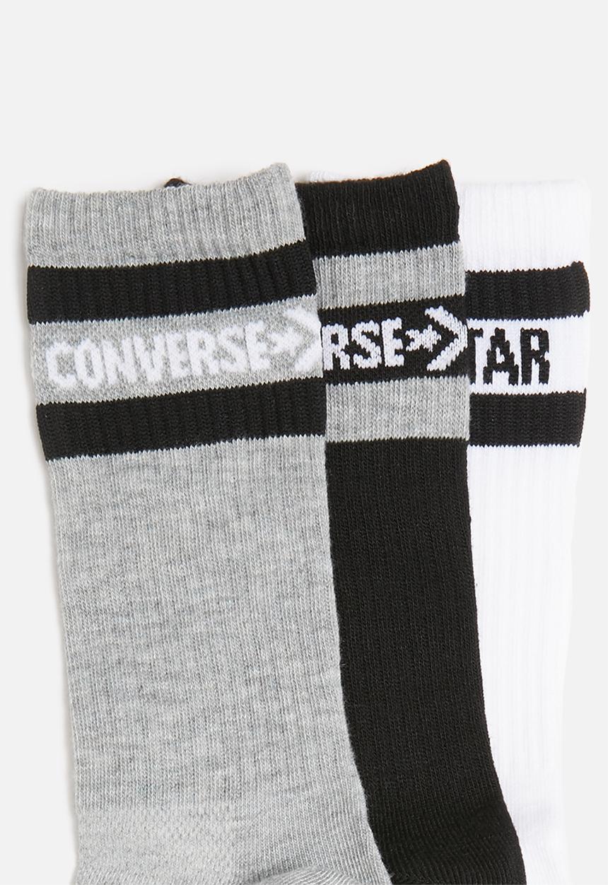 Converse - Converse 3 pack basic word mark crew - grey