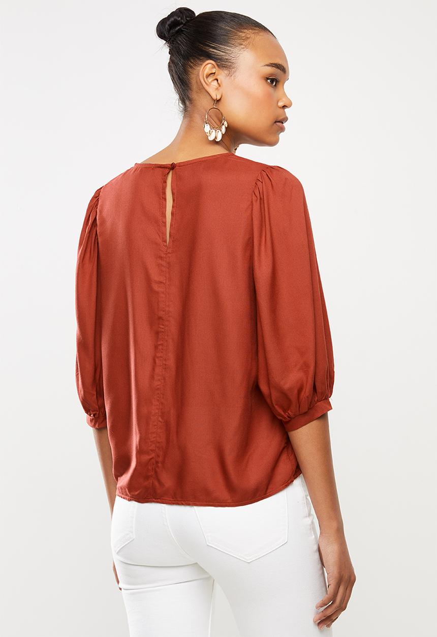 MILLA - Balloon sleeve blouse - rust