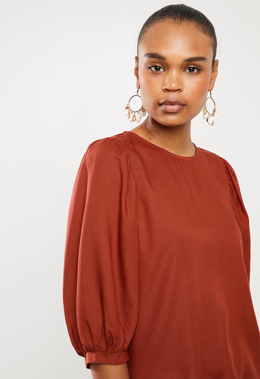 MILLA - Balloon sleeve blouse - rust
