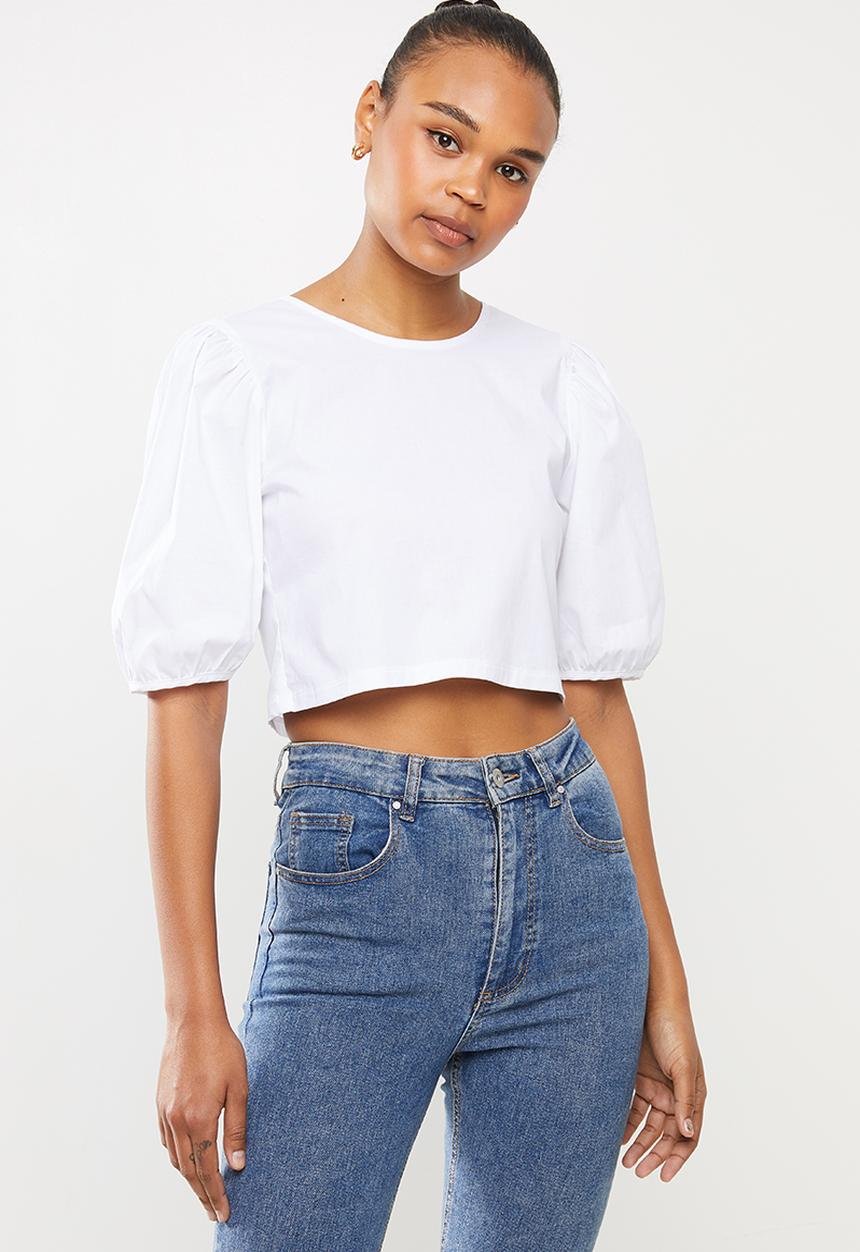 MILLA - Puff sleeve top - white