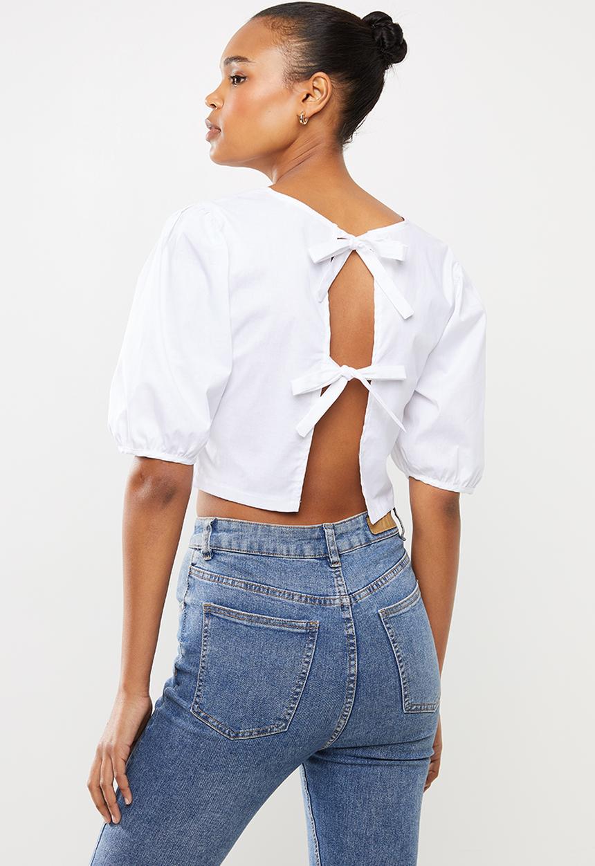 MILLA - Puff sleeve top - white