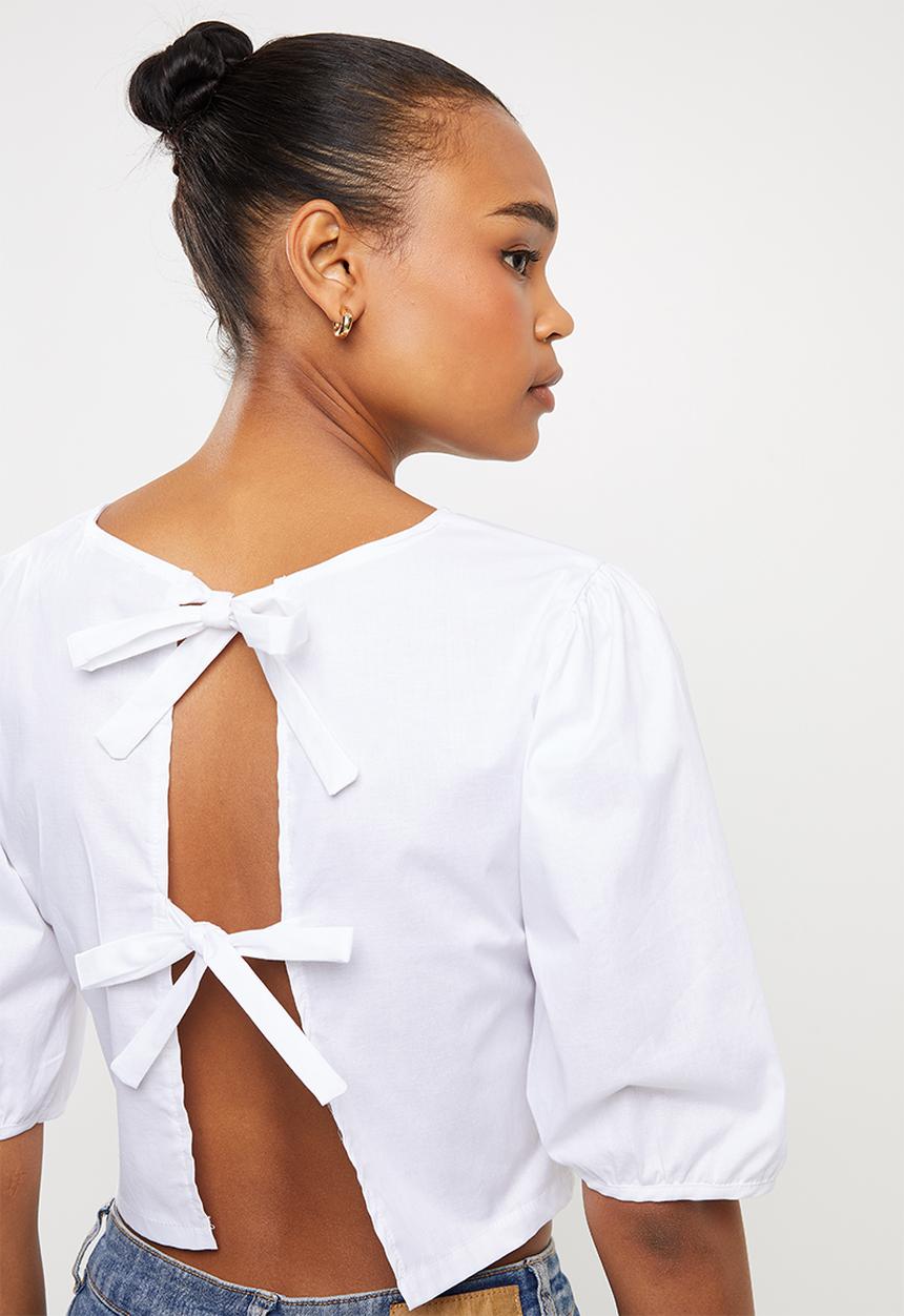 MILLA - Puff sleeve top - white