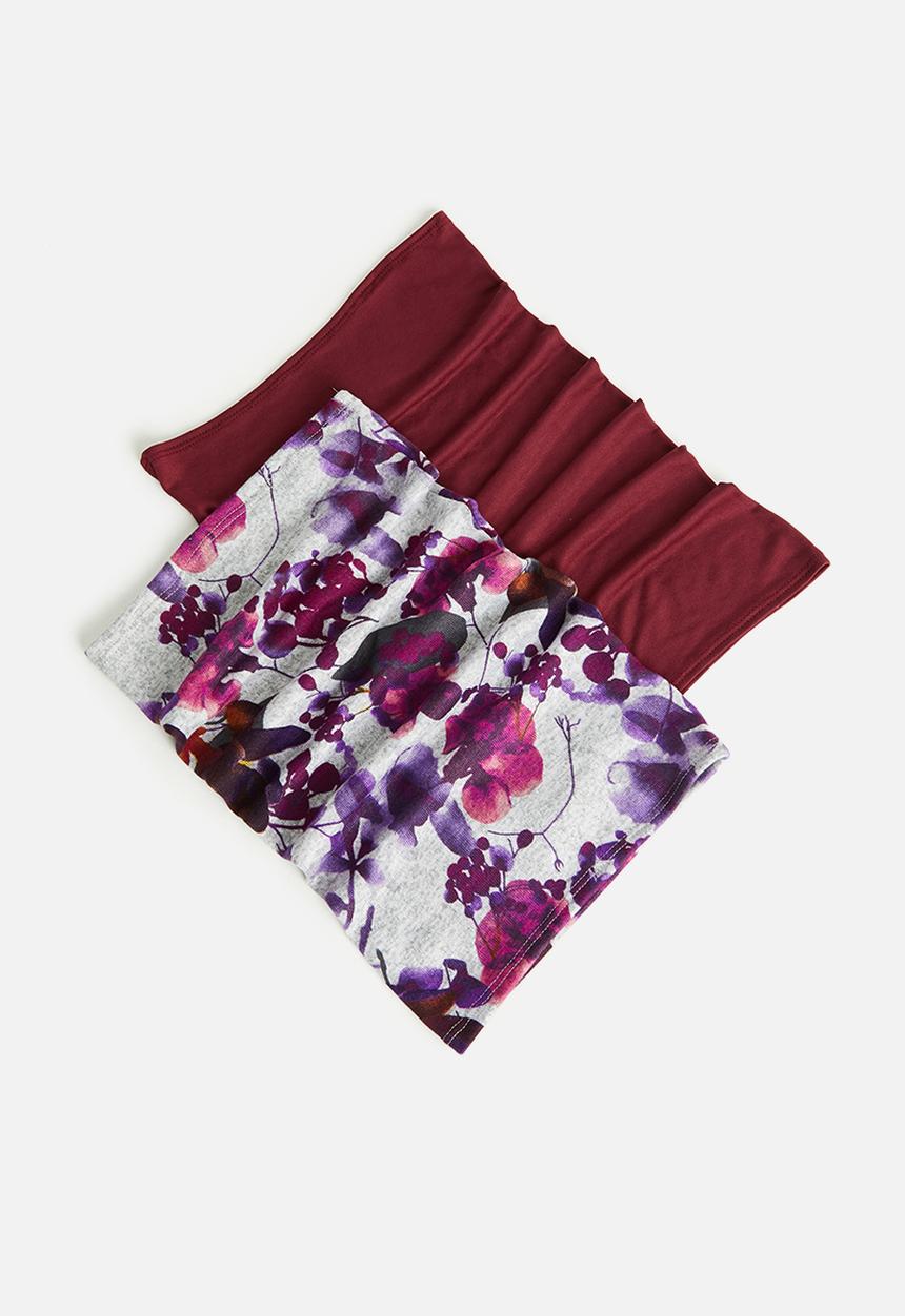 Superbalist - 2 Pack snood set - burgundy & purple 
