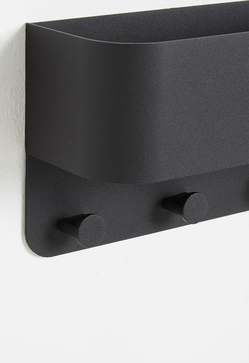 Smart Shelf - Bathroom caddy with hooks - black