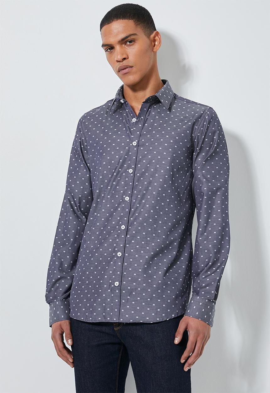 Superbalist - Jos slim fit long sleeve shirt - navy