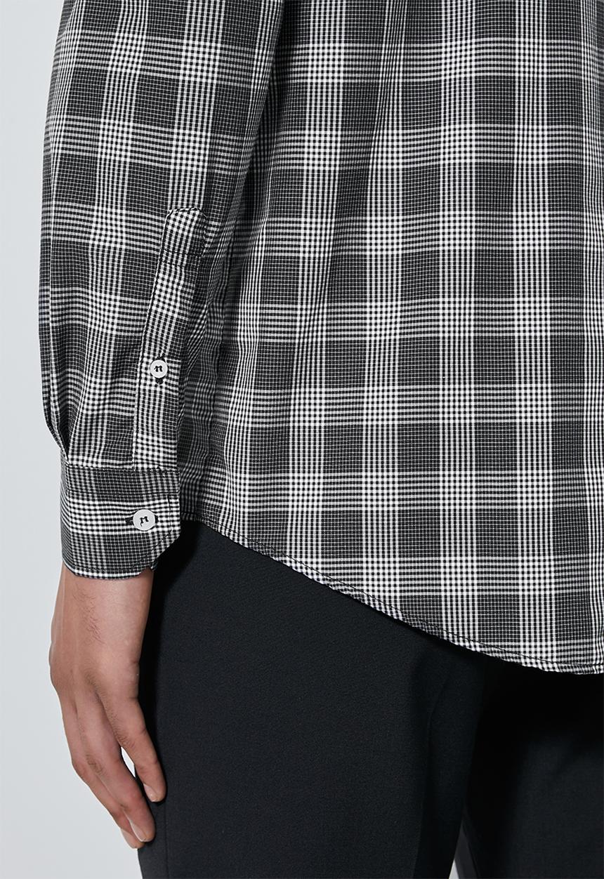 Superbalist - Jos slim fit long sleeve shirt - black & white 