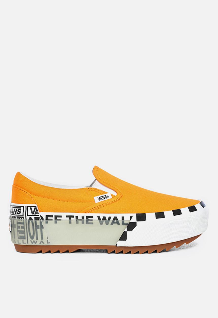Vans - Ua classic slip-on stacked - (logo stack) bright marigold/true white