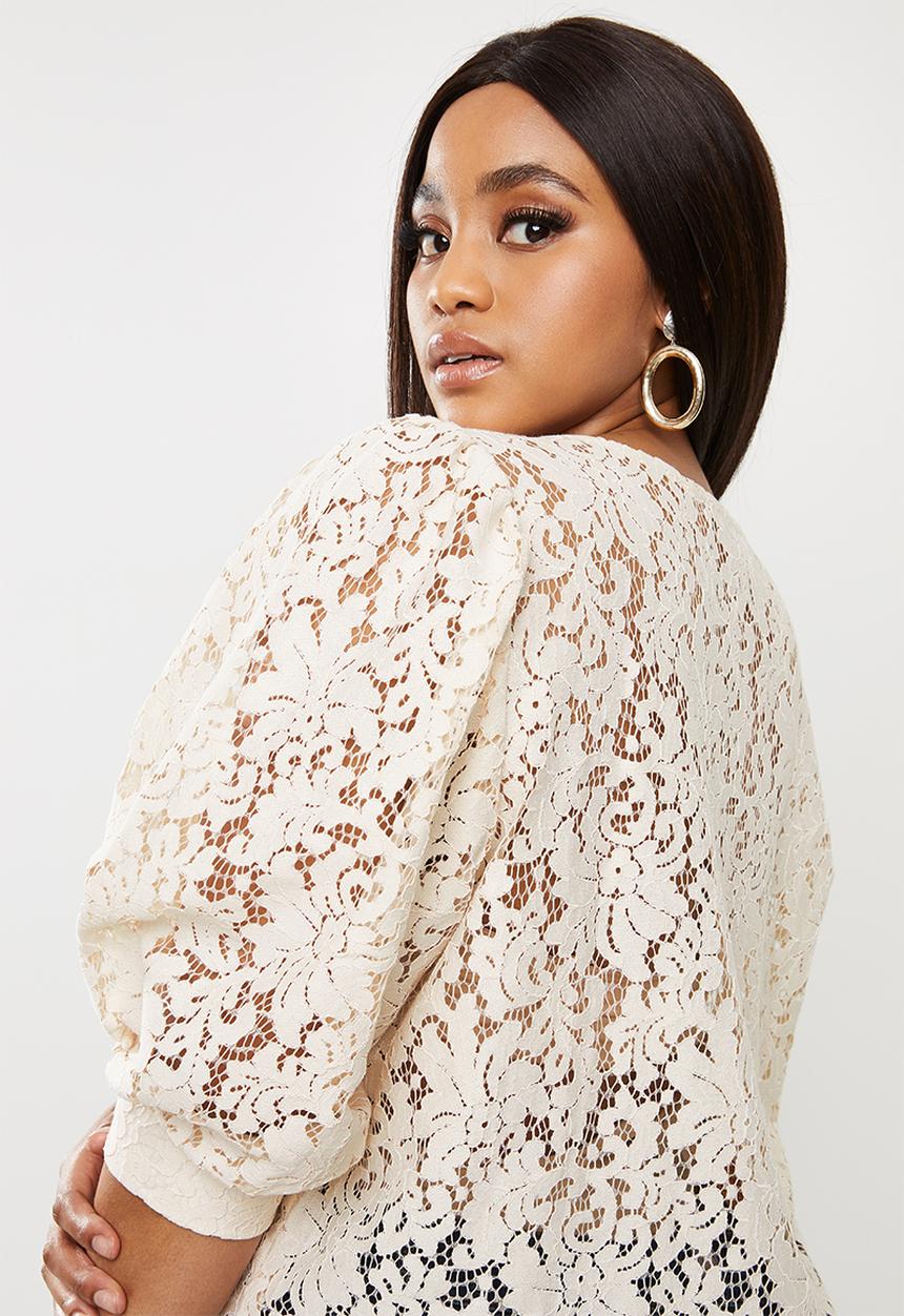 MILLA - Corded lace blouse - neutral 