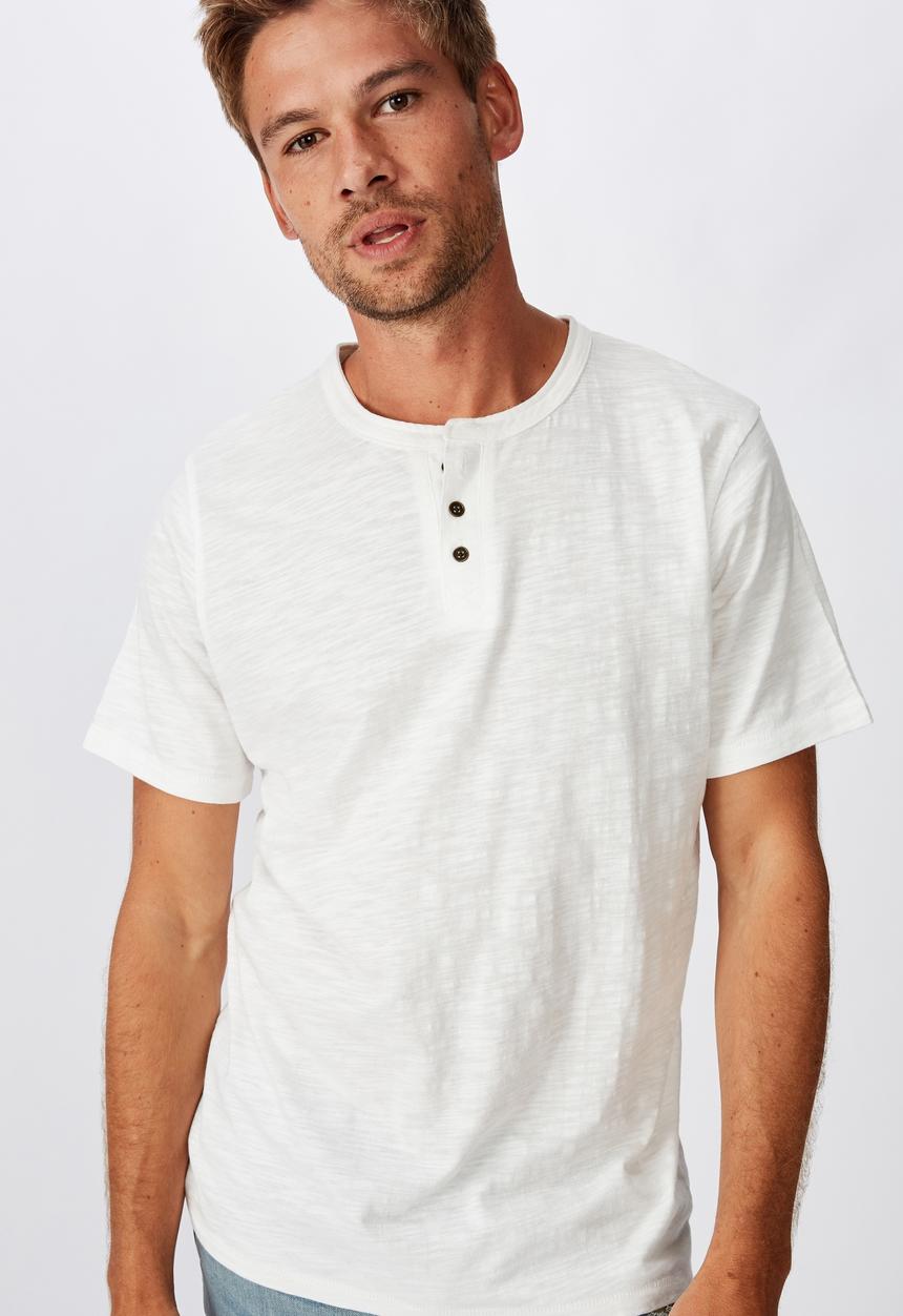 Cotton On - Slub grandad tee - vintage white
