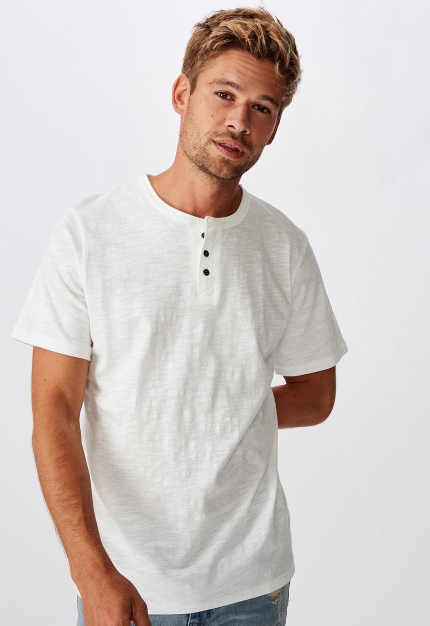 Cotton On - Slub grandad tee - vintage white