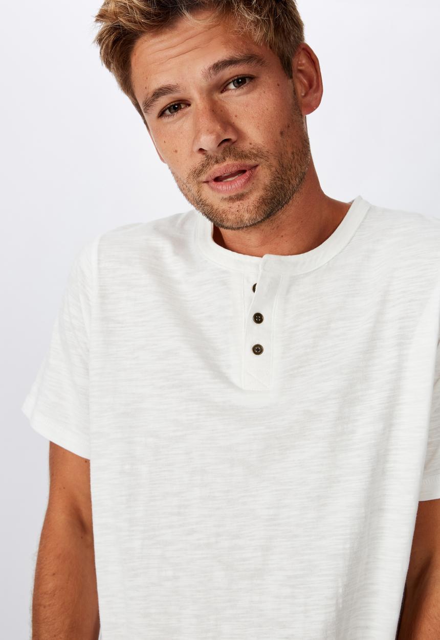 Cotton On - Slub grandad tee - vintage white