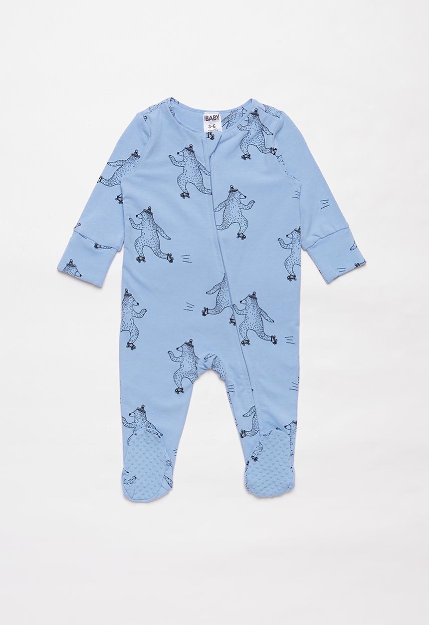 Cotton On - The long sleeve zip romper - blue & black