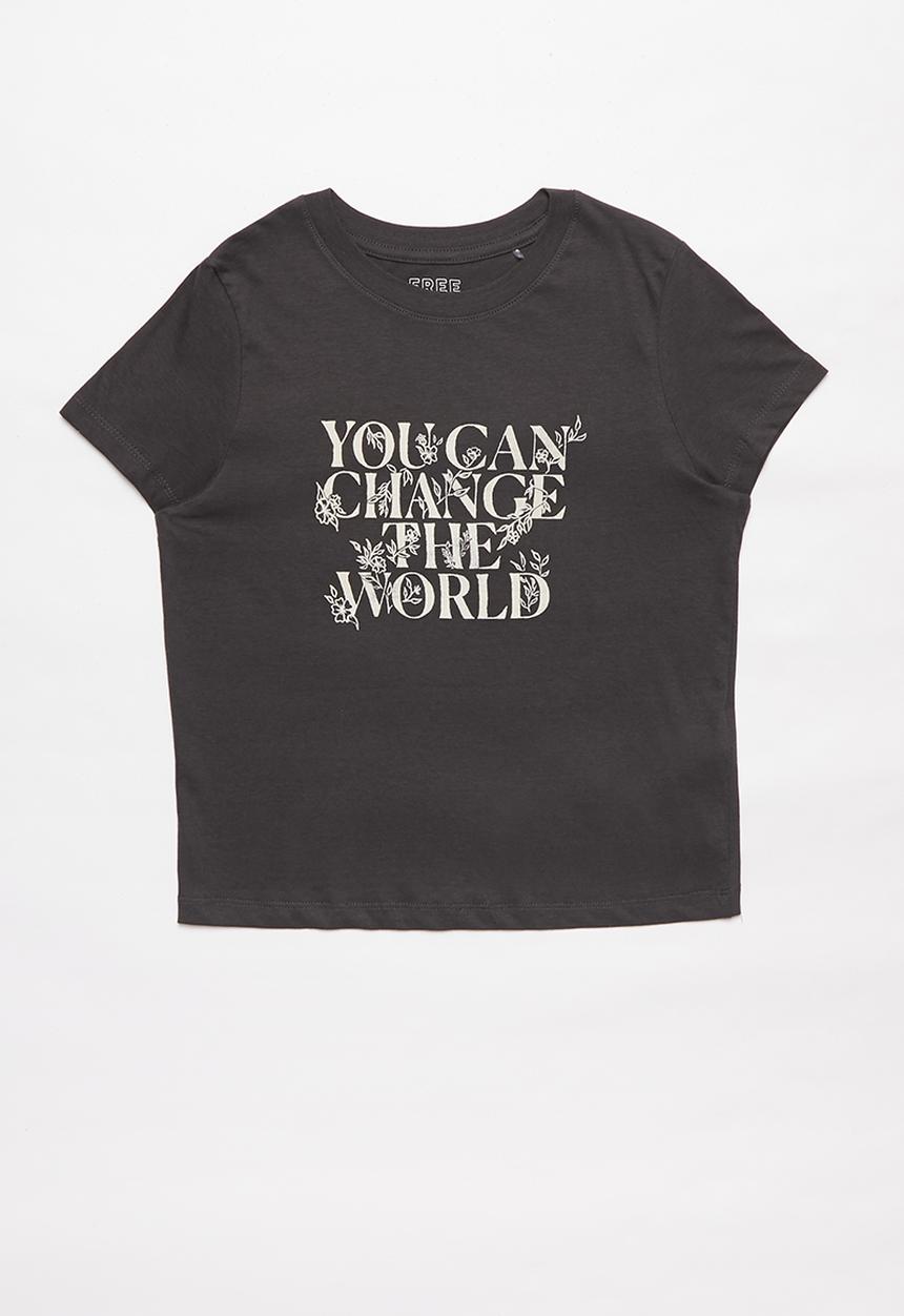 Free by Cotton On - Girls classic short sleeve tee - black