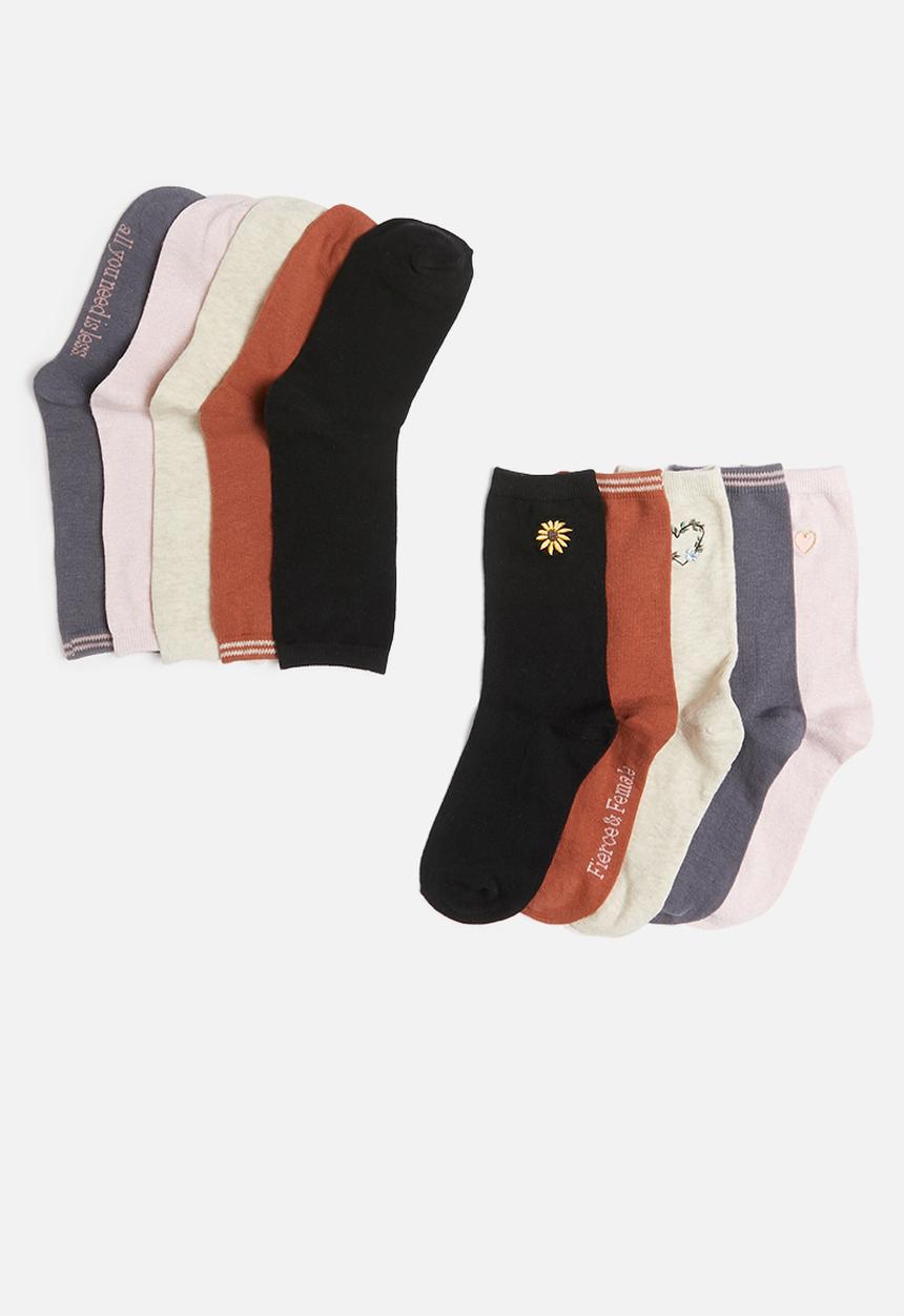 Cotton On - 5 Pack Carrie crew sock - multi 