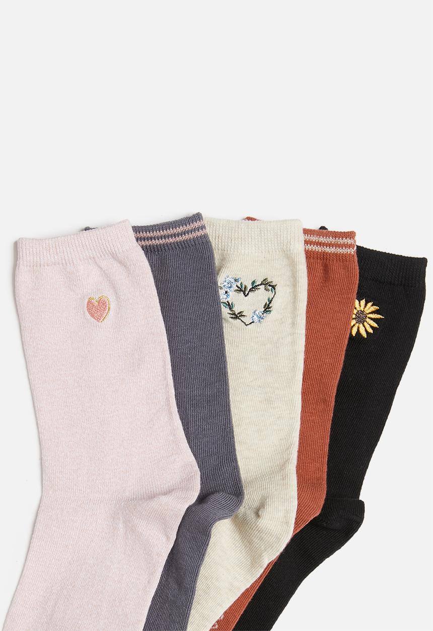 Cotton On - 5 Pack Carrie crew sock - multi 
