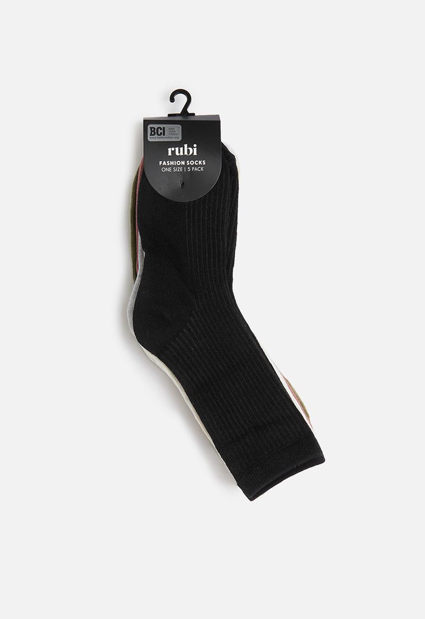 Cotton On - 5 Pack everyday rib sock - multi 