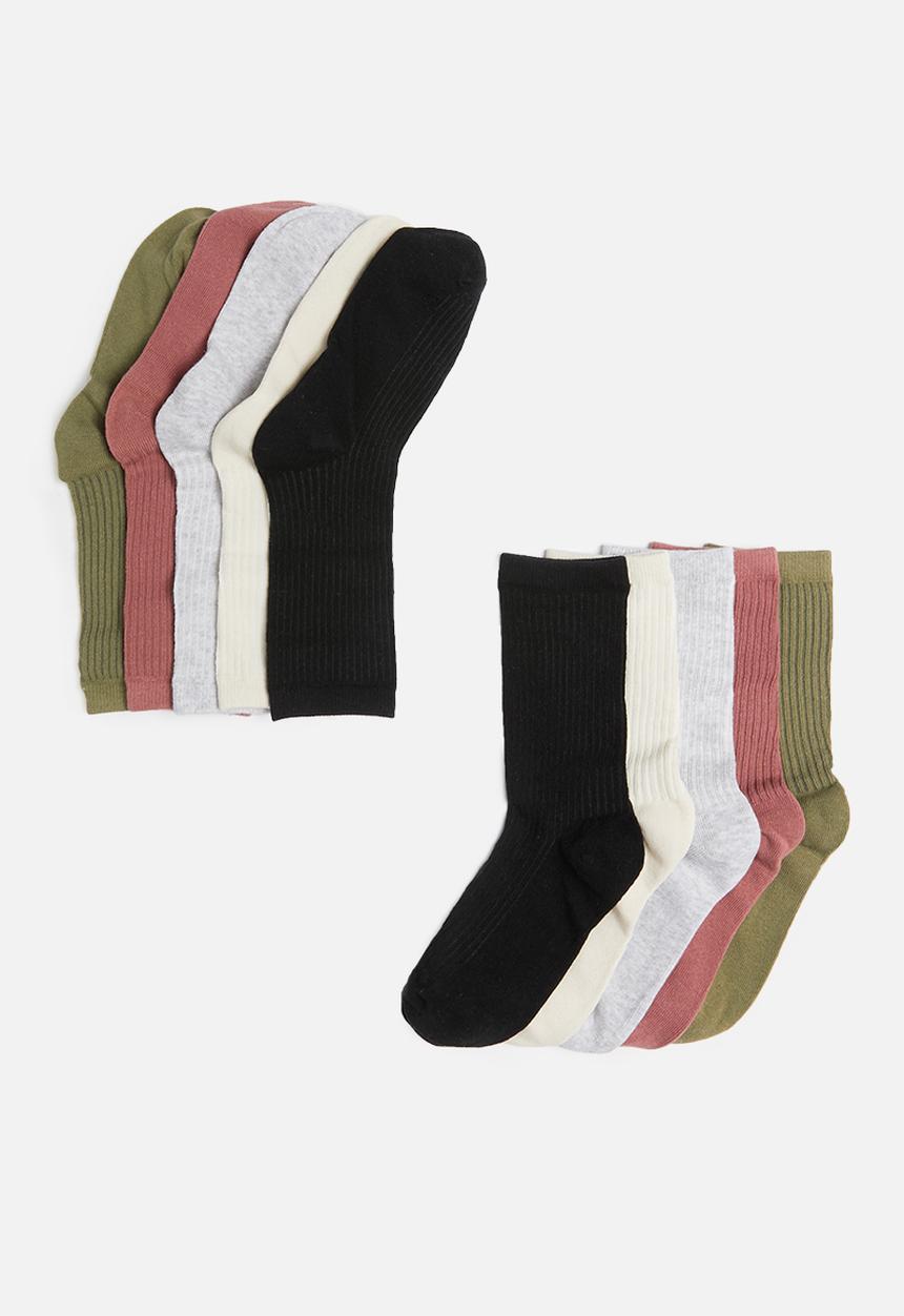 Cotton On - 5 Pack everyday rib sock - multi 