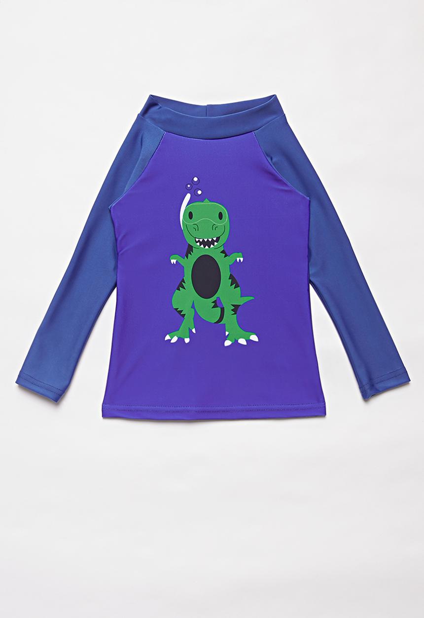 Pop Candy - Baby boys long sleeve rash vest - blue