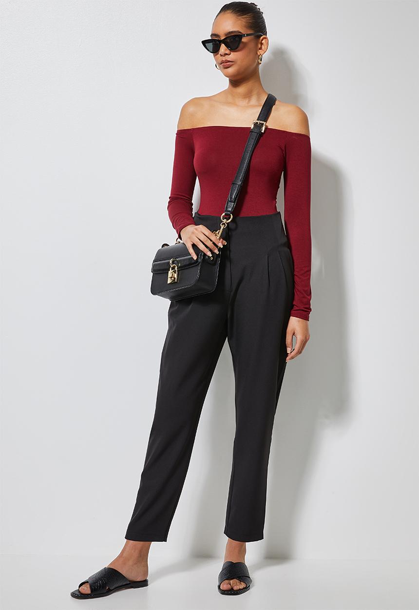 Superbalist - High waisted formal trousers - black