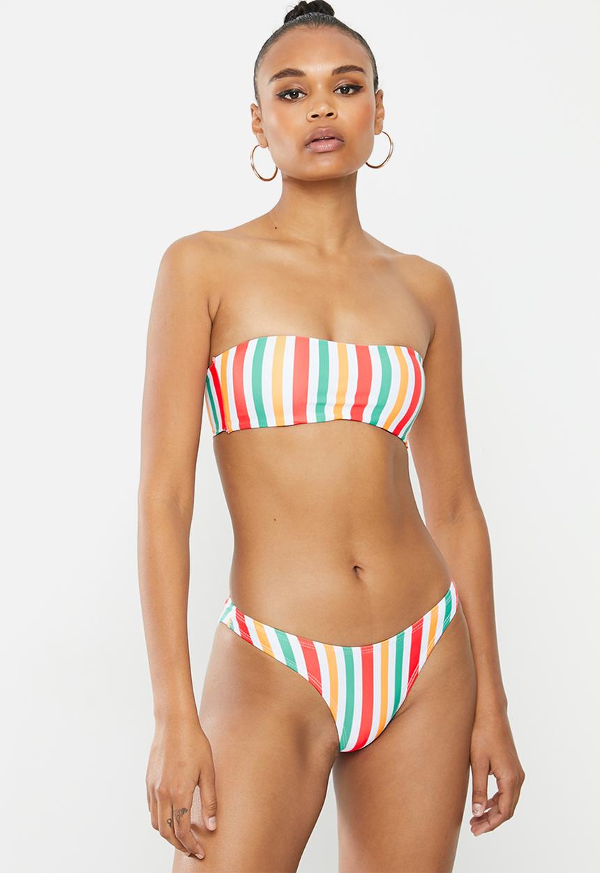 Missguided - Stripe boomerang bikini bottoms - multi