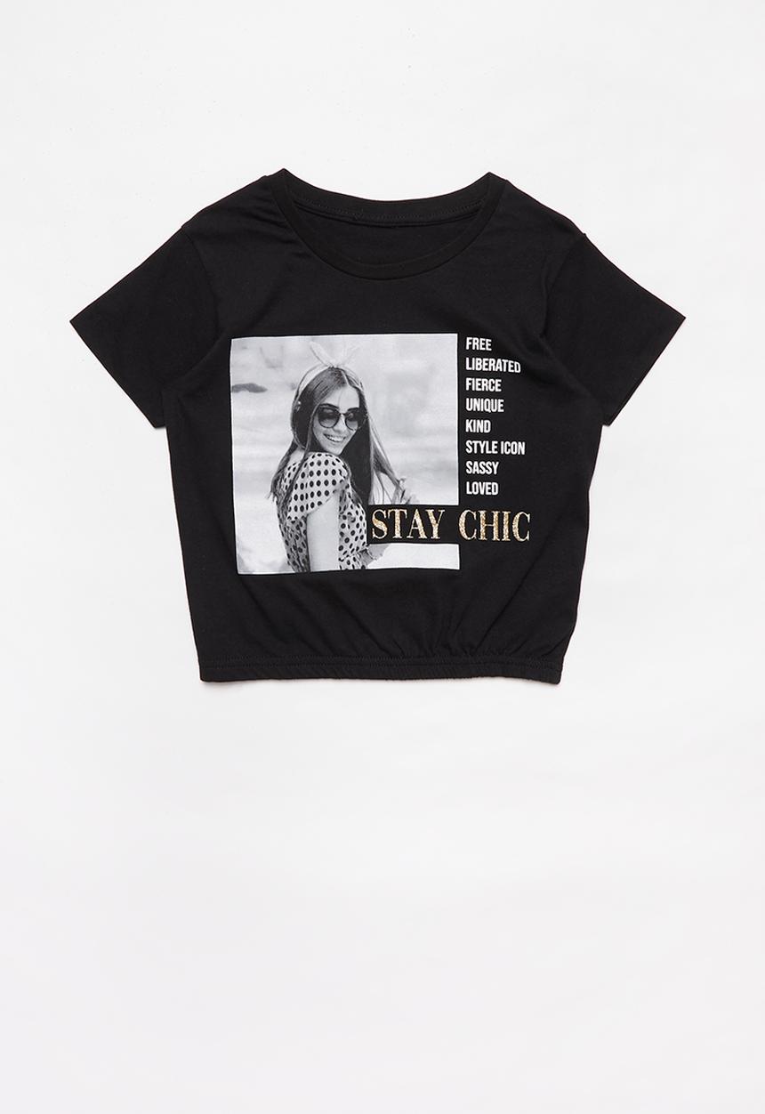 Rebel Republic - Tee with photographic print - black