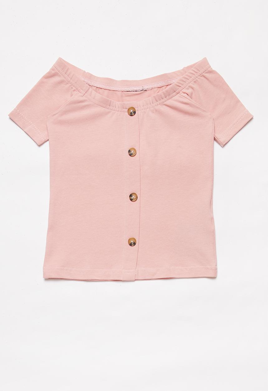 Rebel Republic - Girls vintage rib top - pink