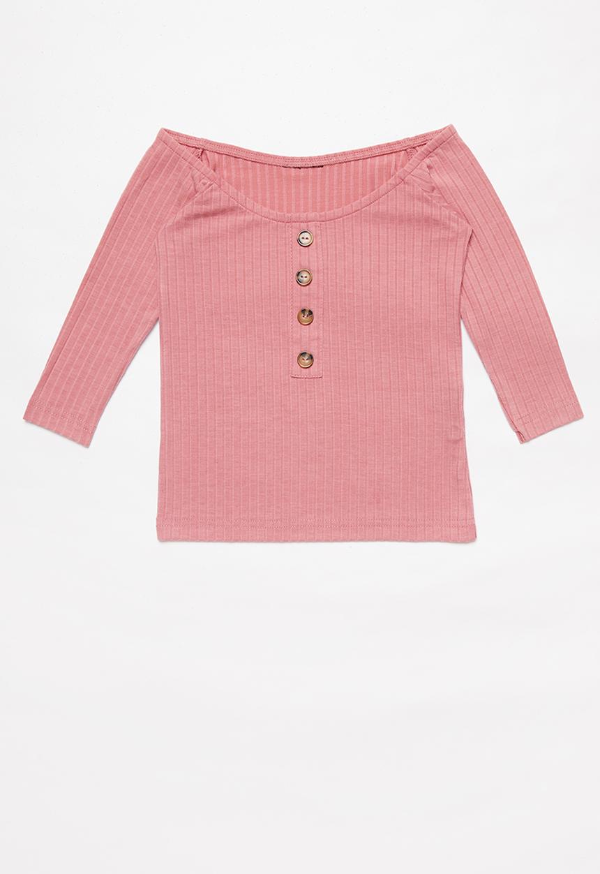 Rebel Republic - Girls rib top - pink