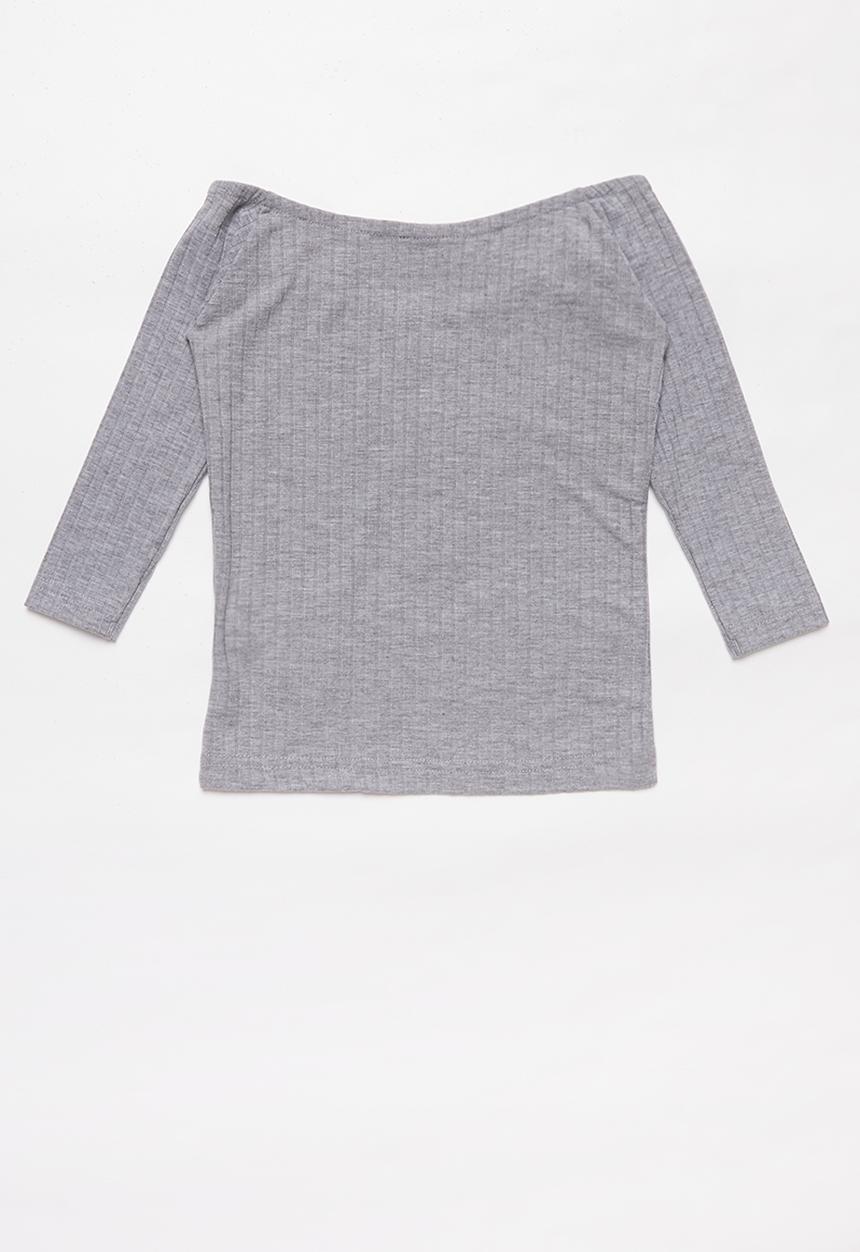 Rebel Republic - Girls rib top - grey 