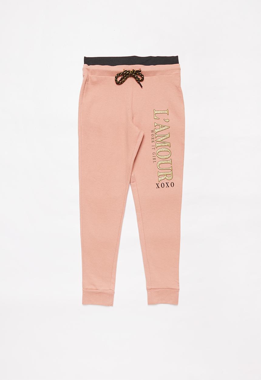 Rebel Republic - Girls fleece jogger - pink